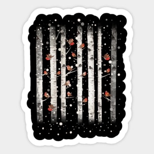 Birch Tree Forest and snow Sticker